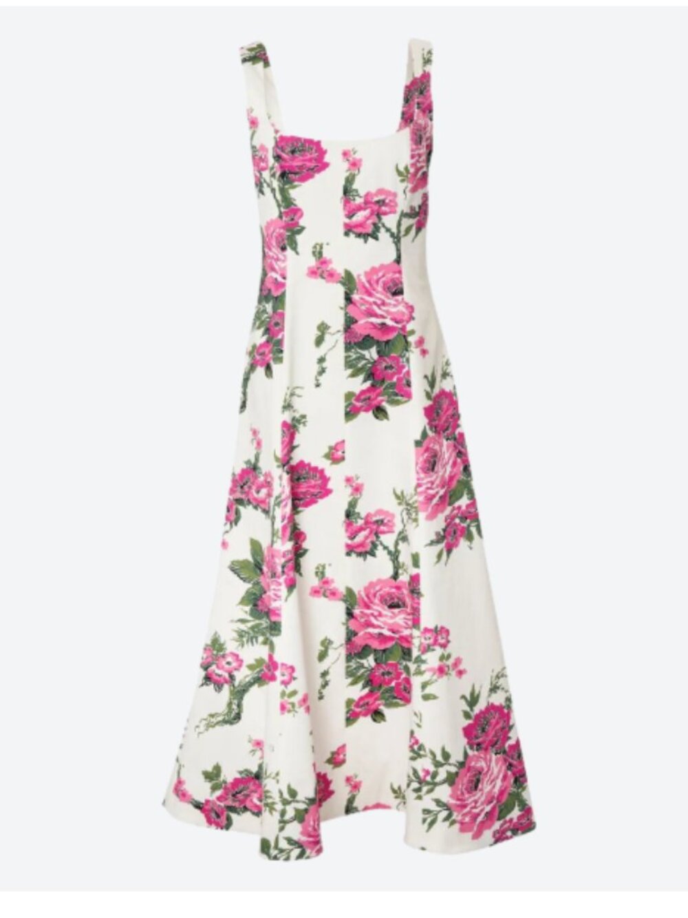 Carolina Herrera Pink Floral Printed Midi Dress (NWT)